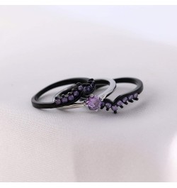 Bridal Sets Black Gold Plated Womens Wedding Bands Blue Cz Engagement Ring Sets Purple3 6 $9.03 Sets