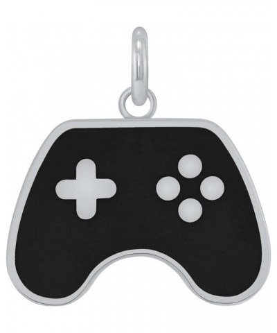 Gaming Controller Pendant Necklace in Solid 14k Gold, Gamer Gifts, Made in America Pendant Only White Gold Black Enamel $85.7...