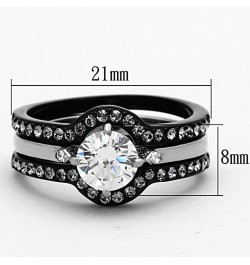 His and Hers 4 Piece?Black Ion Plated Stainless Steel Wedding Engagement Ring Band Set Women's Size 07 Men's 08mm Size 13 $22...