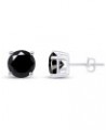 (0.04 CT- 0.25 CT) Round Black Natural Diamond Screw Back Stud Earrings For Womens And Mens In 10k Gold 0.04 Cttw - 0.25 Cttw...