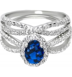 His Hers Sterling Blue Sapphire CZ Bridal Wedding Band Engagement Ring Set Him Her Her 9 - His 13 $49.95 Sets