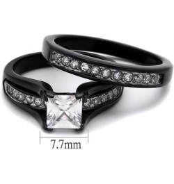 His and Her Black Plated Stainless Steel Bridal Ring Set and Titanium Wedding Band Women's Size 05 Men's Size 07 $21.86 Sets