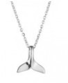 316 Stainless Steel Whale Dolphin Tail Pendant Necklace Fish Tail Necklace for Women Girls 3 Colors Silver $6.70 Necklaces