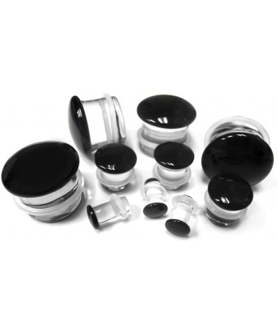 1 Pair of 3/4" Gauge (19mm) Black Glass Plugs - Single Flare $11.55 Body Jewelry