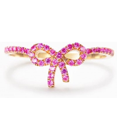 Pink Pavé Bow Ring-Gifts For Women, 925 Silver Rings (8) $9.87 Rings