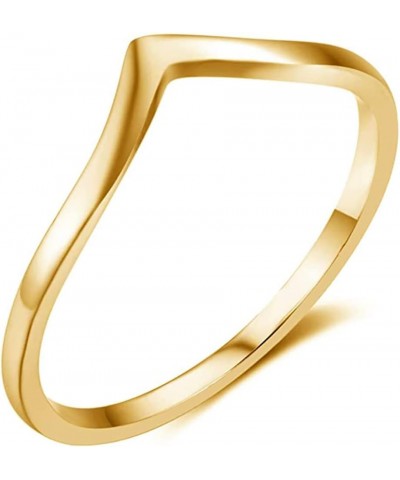 Pointed Classical Simple Plain Promise Ring,Stainless Steel Thin Wedding Band Rings For Women Girls 6 Single Point-Gold $8.11...