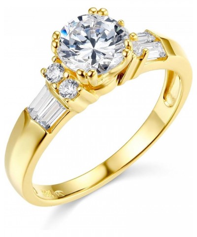 14k Yellow OR White Gold SOLID Wedding Engagement Ring and Wedding Band 2 Piece Set Yellow Gold $172.20 Sets