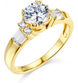 14k Yellow OR White Gold SOLID Wedding Engagement Ring and Wedding Band 2 Piece Set Yellow Gold $172.20 Sets