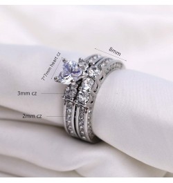 2 Rings His and Hers Couple Rings Bridal Sets Yellow Gold Filled Heart Cz Womens Wedding Ring Sets Man Wedding Bands White wo...