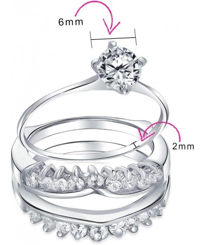 Bridal Traditional 2.5 or 1 CTW Round Brilliant Cut Solitaire Marquise AAA CZ Band Inset Guard Enhancers Anniversary Engageme...